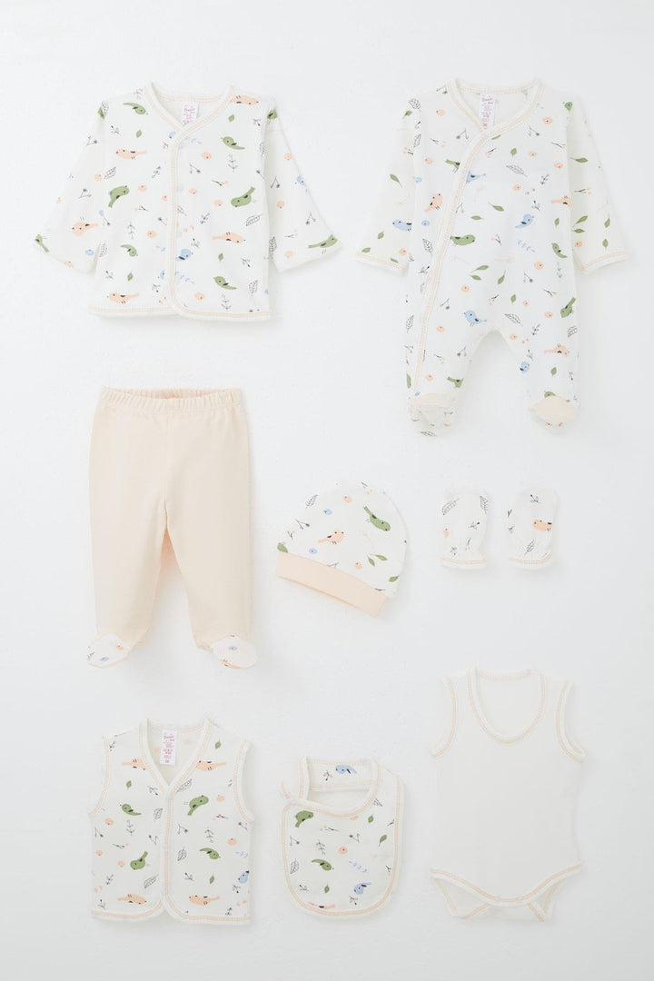 BRE Breeze Baby Girl Hospital Exit 8 Piece Spring Themed Cute Little Sparrow Patterned 0-3 Months, White - Pátzcuaro