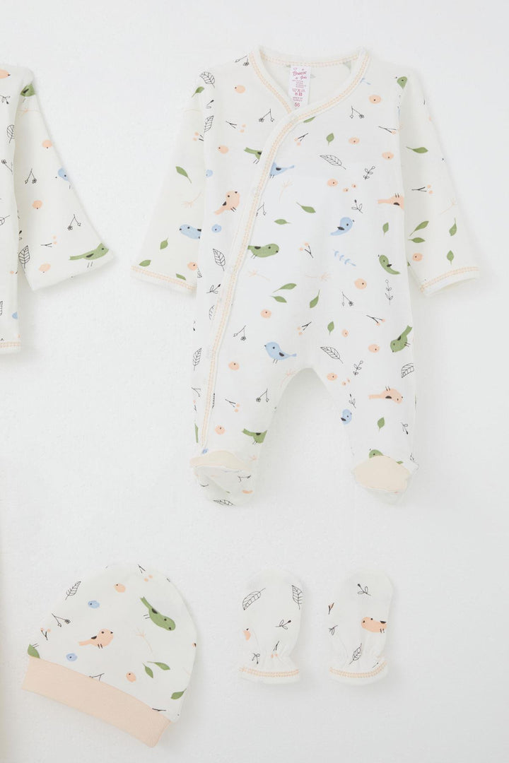 BRE Breeze Baby Girl Hospital Exit 8 Piece Spring Themed Cute Little Sparrow Patterned 0-3 Months, White - Pátzcuaro