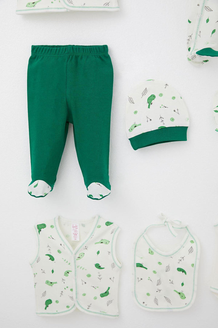 BRE Breeze Baby Girl Hospital Exit 8 Piece Spring Themed Cute Little Sparrow Patterned 0-3 Months, Ecru - Logroño