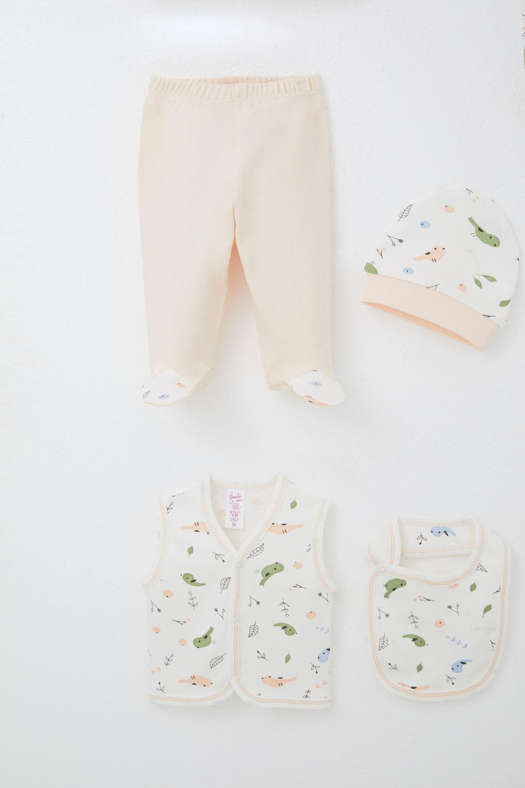 BRE Breeze Baby Girl Hospital Exit 8 Piece Spring Themed Cute Little Sparrow Patterned 0-3 Months, White - Pátzcuaro