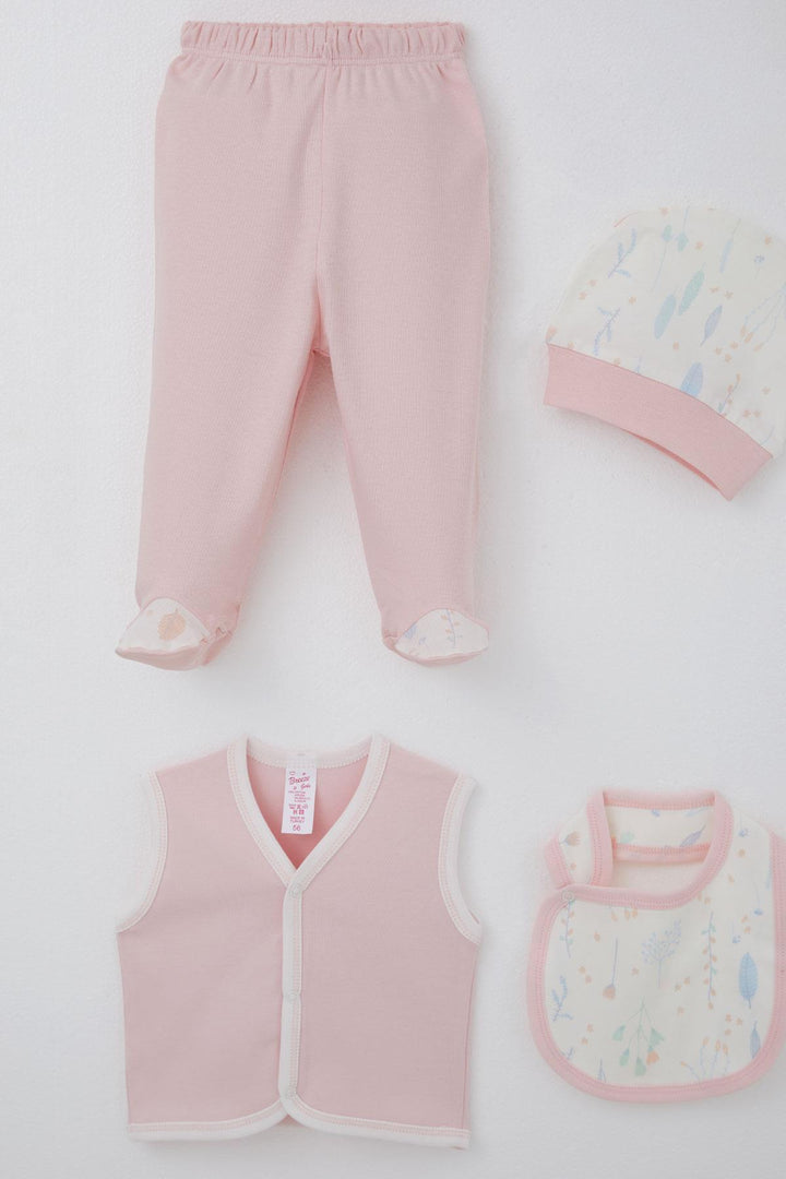 BRE Breeze Baby Girl Hospital Outfit 8 Piece Spring Themed Flower Patterned 0-3 Months, Ecru - King’s Lynn