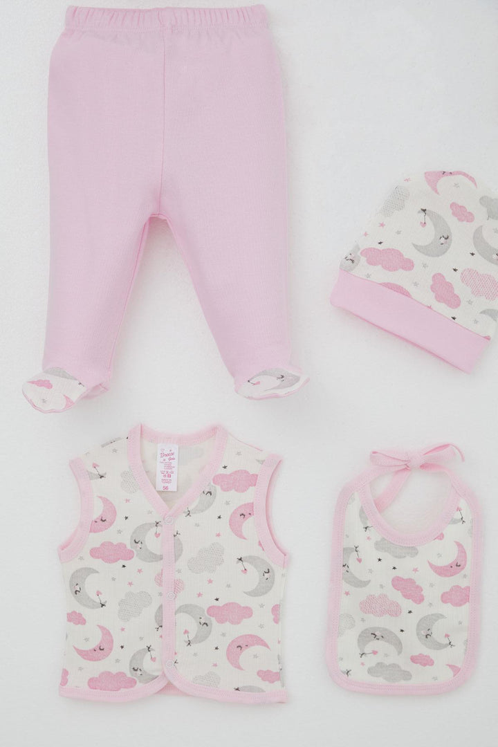 BRE Breeze Baby Girl Hospital Outfit 8 Piece Sky Themed Sleepwear Set with Moon Pattern 0-3 Months, Ecru - Memmingen