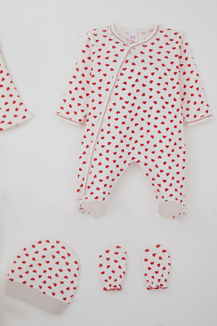 BRE Breeze Baby Girl Hospital Outfit 8 Pieces Elegance of Tiny Hearts 0-3 Months, White - Vaslui