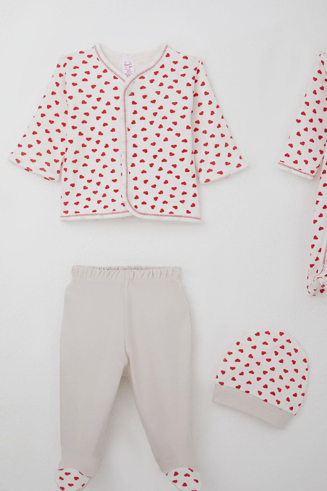 BRE Breeze Baby Girl Hospital Outfit 8 Pieces Elegance of Tiny Hearts 0-3 Months, White - Vaslui
