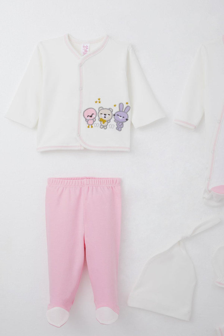 BRE Breeze Baby Girl Hospital Outfit 8 Cute Animals Embroidered 0-3 Months, Ecru - Newcastle under Lyme