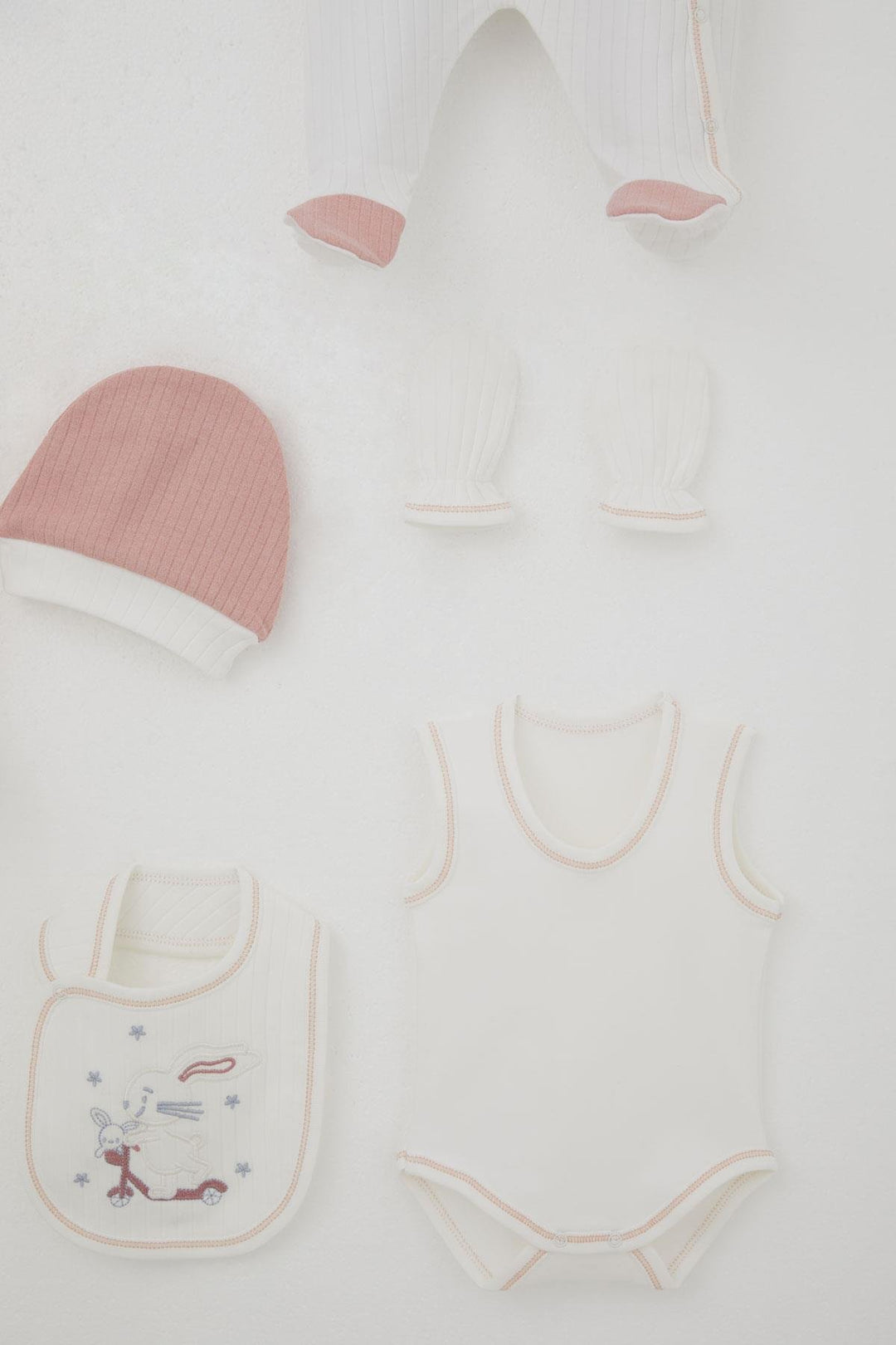 BRE Breeze Baby Girl Hospital Exit 8 Piece Scooter Fairy Kite Flying Bunny Embroidered 0-3 Months, Ecru - Reading