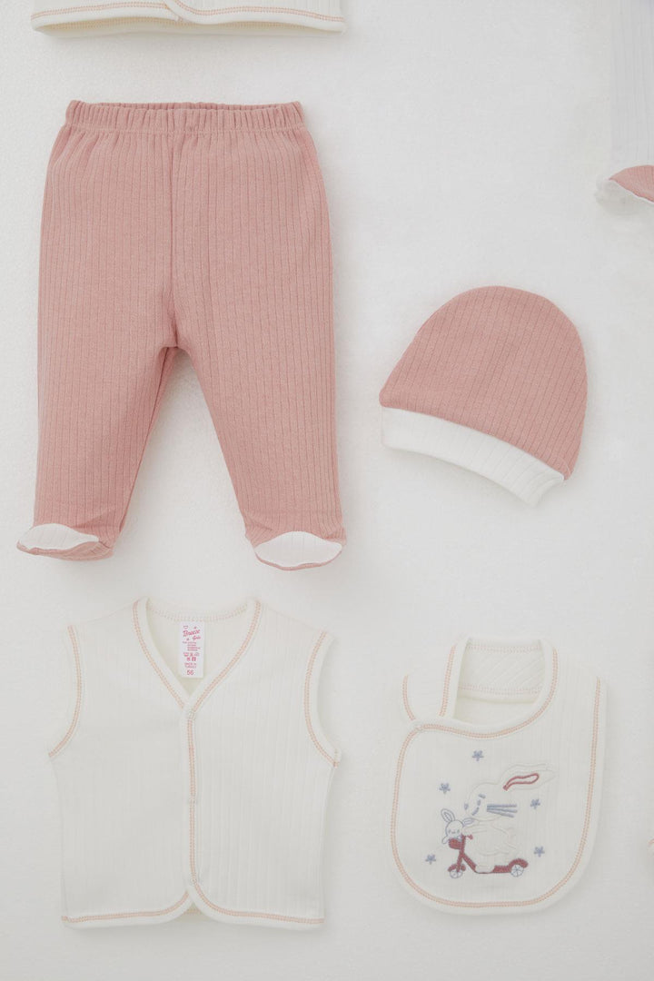 BRE Breeze Baby Girl Hospital Exit 8 Piece Scooter Fairy Kite Flying Bunny Embroidered 0-3 Months, Ecru - Reading