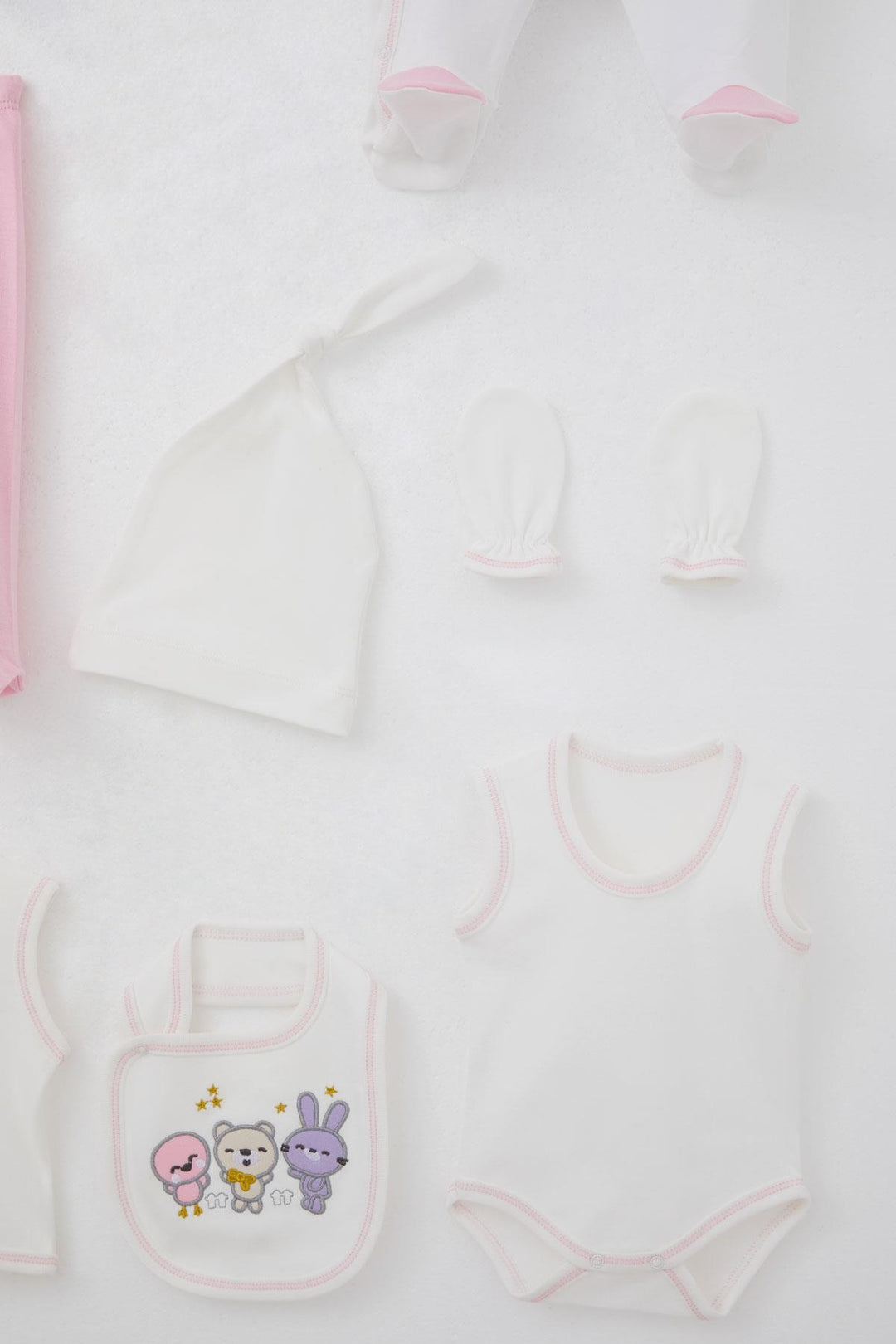 BRE Breeze Baby Girl Hospital Outfit 8 Cute Animals Embroidered 0-3 Months, Ecru - Newcastle under Lyme
