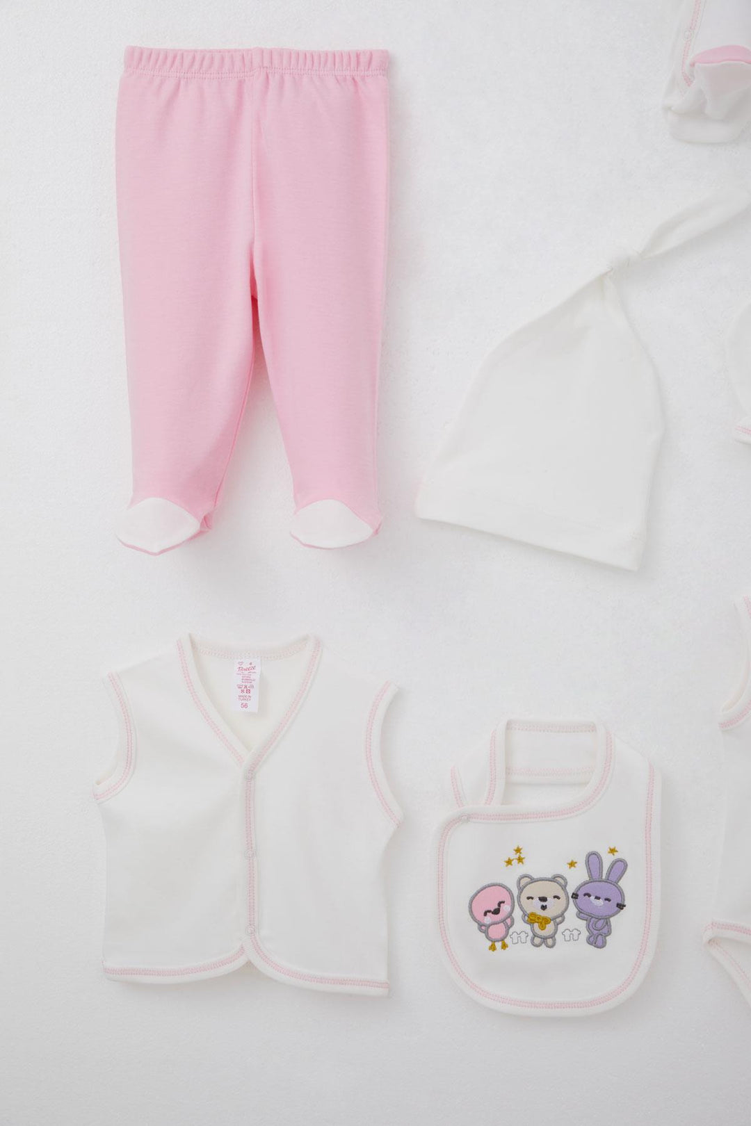 BRE Breeze Baby Girl Hospital Outfit 8 Cute Animals Embroidered 0-3 Months, Ecru - Newcastle under Lyme