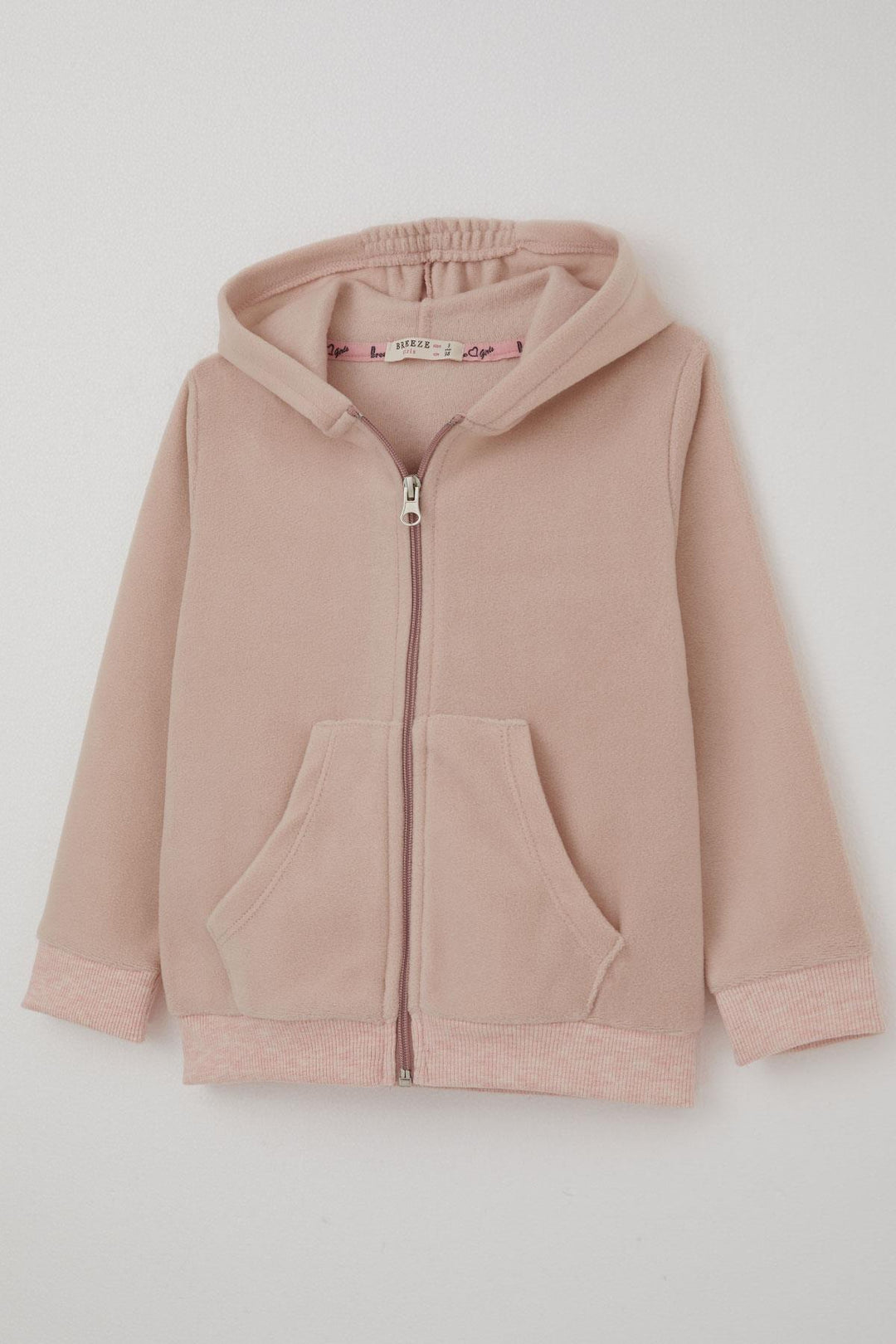 BRE Breeze Baby Girl Hooded Cardigan with Zipper 9 Months-3 Years, Powder - Soest