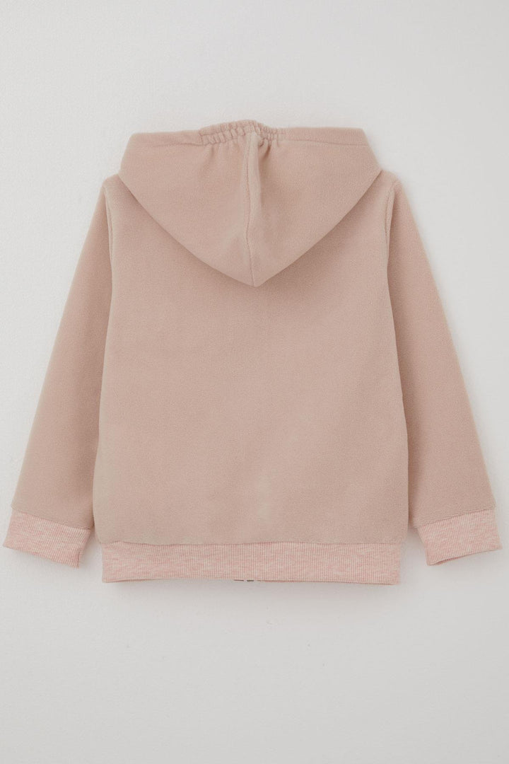 BRE Breeze Baby Girl Hooded Cardigan with Zipper 9 Months-3 Years, Powder - Soest