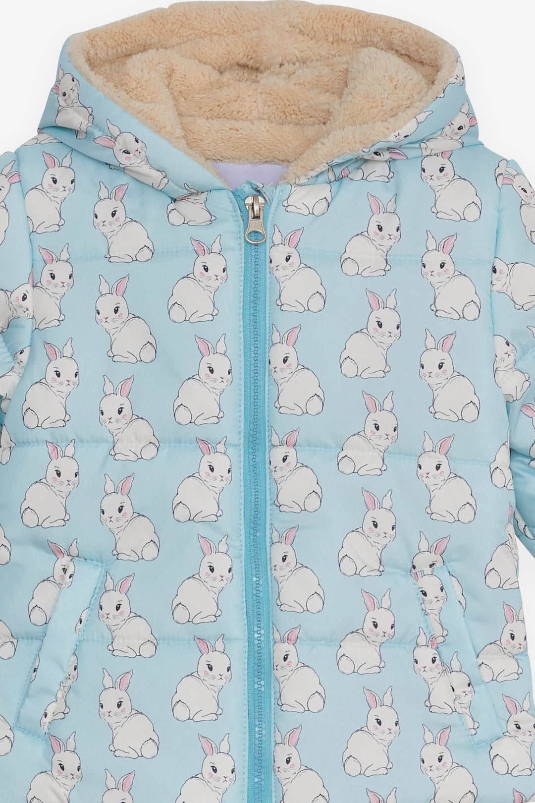BRE Park Attendant Girl Baby Coat with Bunny Pattern 6 Months-2 Years, Baby Blue - La Quinta
