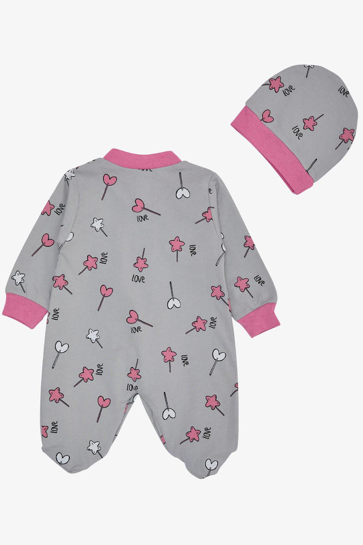 BRE Breeze Baby Girl Romper with Socks Candy Patterned 0-6 Months, Gray - A Coruña