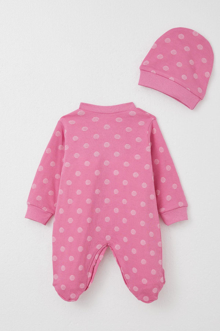 BRE Breeze Baby Girl Romper with Socks Polka Dot 0-6 Months, Pink - Oswego