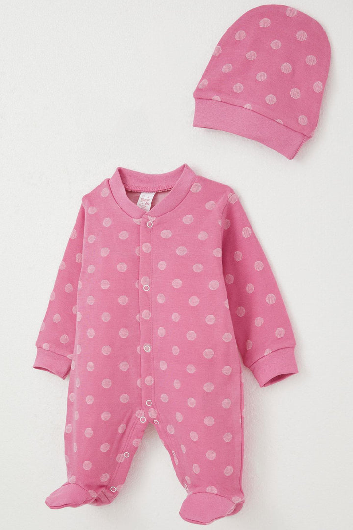 BRE Breeze Baby Girl Romper with Socks Polka Dot 0-6 Months, Pink - Oswego
