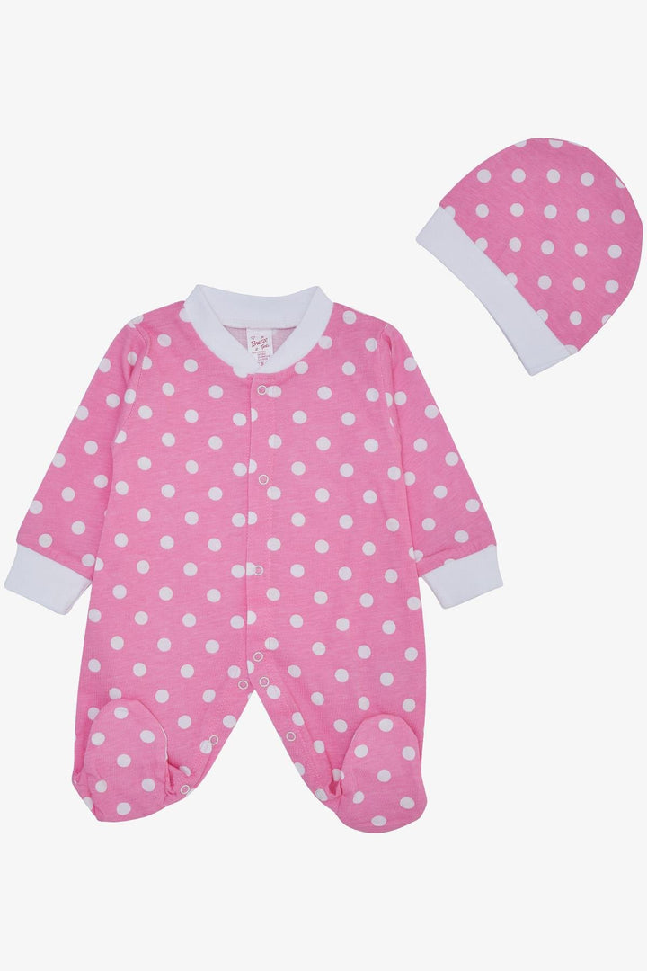 BRE Breeze Baby Girl Romper with Socks Polka Dot Pattern 0-6 Months, Pink - Mugnano di Napoli