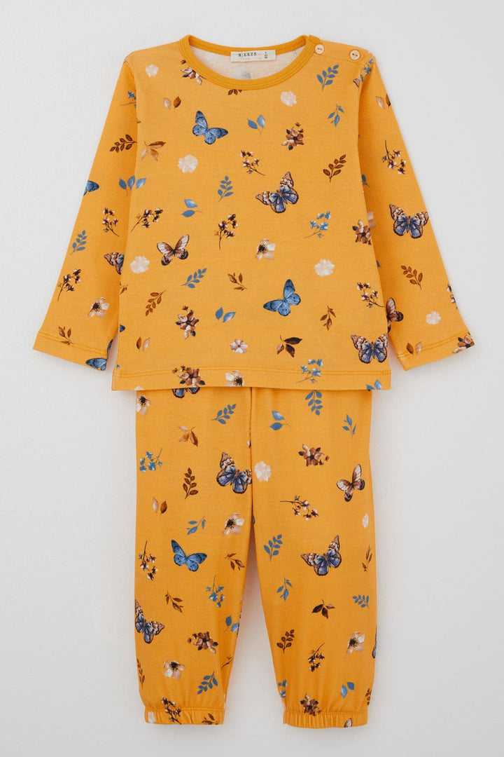 BRE Baby (Breeze) Girl Baby Pajama Set Spring Themed Butterfly Dream 9 Months-3 Years, Yellow - Monclova