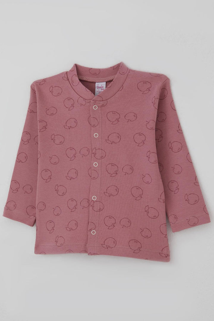 BRE Breeze Kız Bebek Pijama Takımı Elma Bahçesi Önden Çıtçıtlı 4 Ay Yaş, Gülkurusu - Mansfield