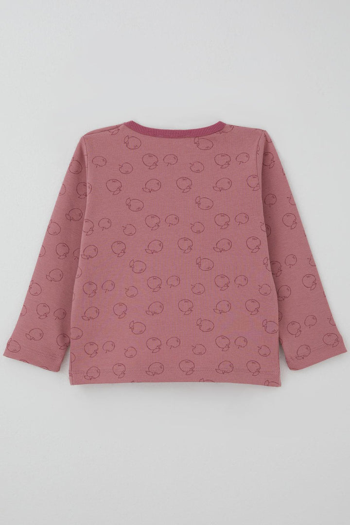 BRE Breeze Kız Bebek Pijama Takımı Elma Desenli 9 Ay-3 Yaş, Gülkurusu - Waterloo