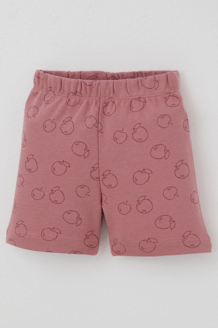 BRE Breeze Kız Bebek Pijama Takımı Elma Desenli Önden Düğmeli 4 Ay - 1 Yaş , Gülkurusu - Gandía