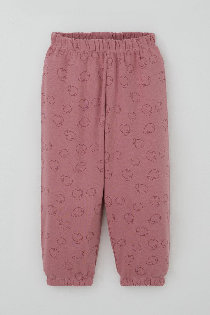 BRE Breeze Kız Bebek Pijama Takımı Elma Desenli 9 Ay-3 Yaş, Gülkurusu - Waterloo