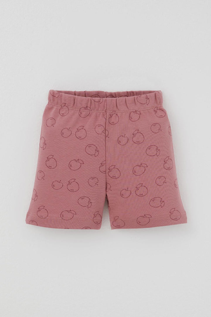 BRE Breeze Kız Bebek Pijama Takımı Elma Desenli Önden Düğmeli 4 Ay - 1 Yaş , Gülkurusu - Gandía