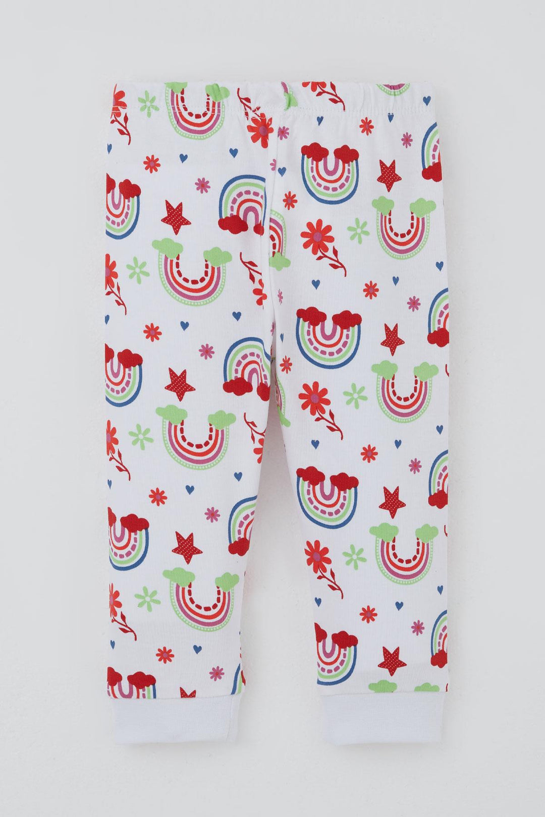 BRE Breeze Kız Bebek Pijama Takımı Gökkuşağı Masalı Çiçek Desenli 4 Ay Yaş, Beyaz - Scandicci