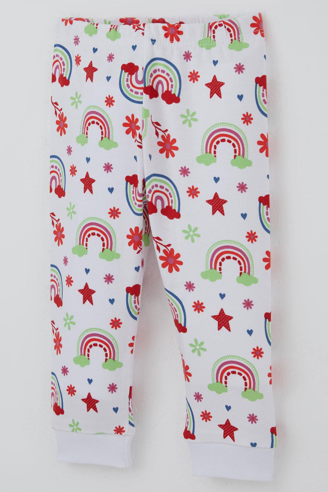 BRE Breeze Kız Bebek Pijama Takımı Gökkuşağı Masalı Çiçek Desenli 4 Ay Yaş, Beyaz - Scandicci