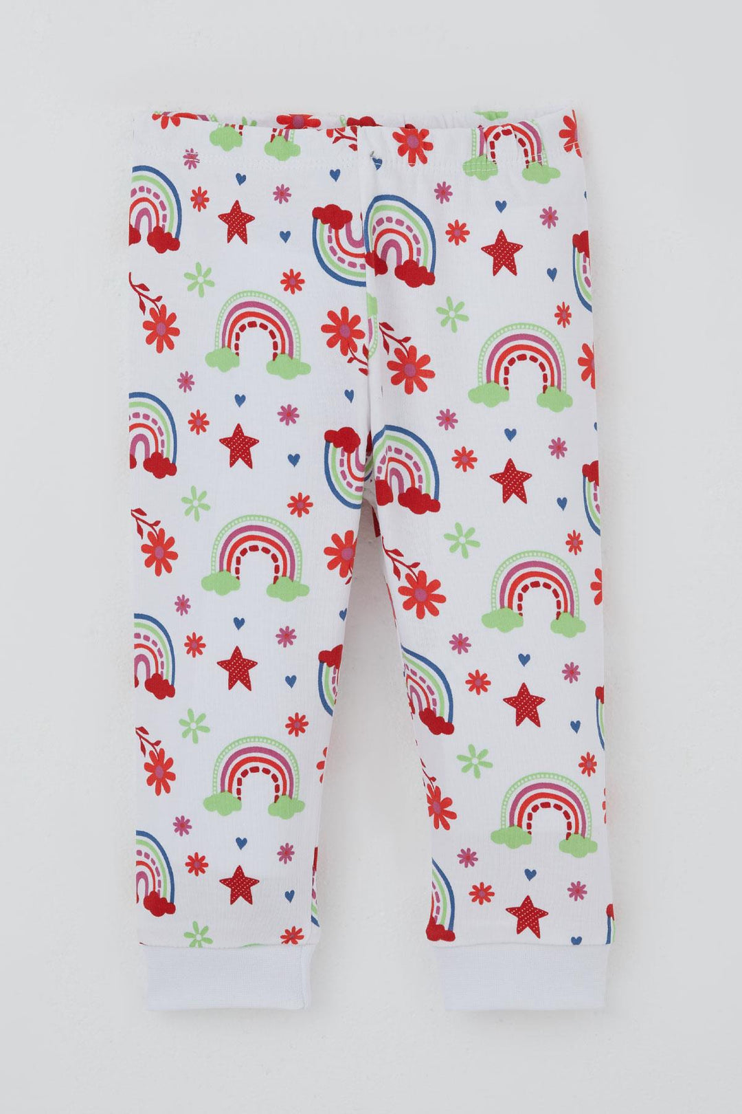 BRE Breeze Kız Bebek Pijama Takımı Gökkuşağı Masalı Çiçek Desenli 4 Ay Yaş, Beyaz - Scandicci