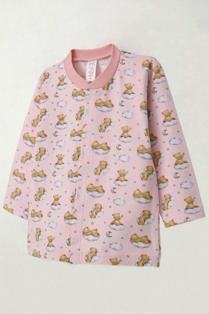 BRE Breeze Baby Girl Pajama Set Sky Themed Dreamy Bear Patterned 4 Months Year, Pink - Maroúsi