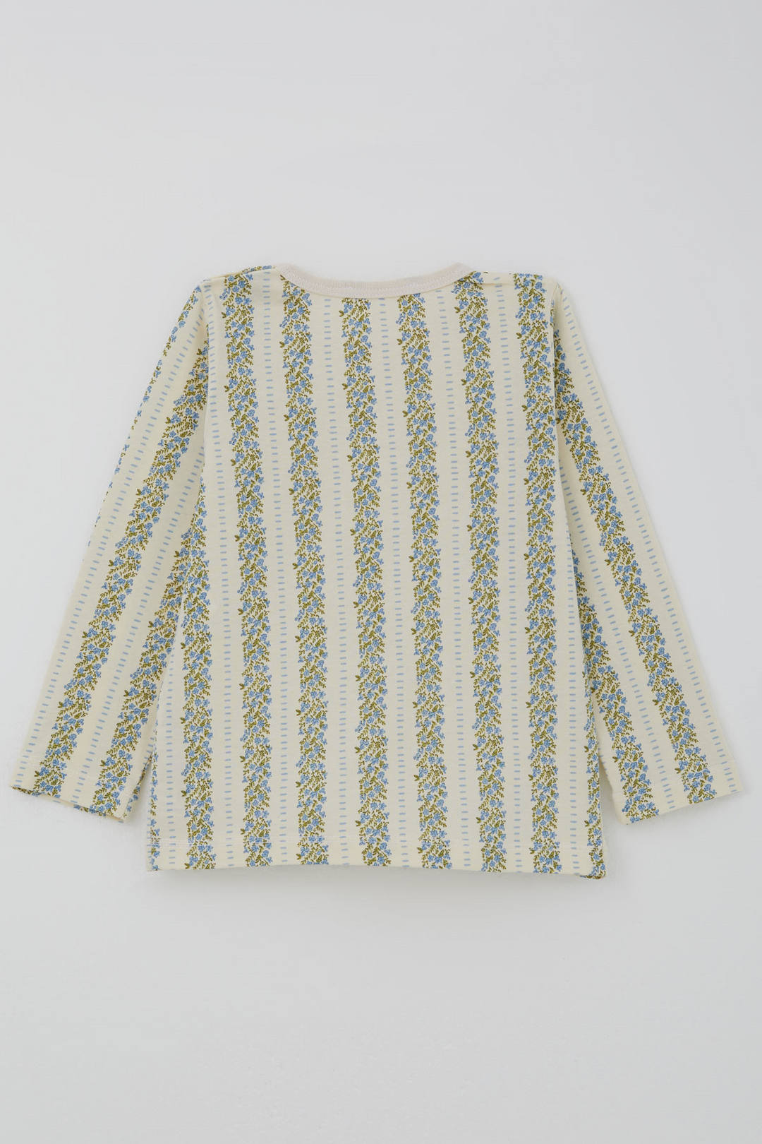 BRE Breeze Kız Bebek Pijama Takımı Mavi Floral Çiçek Desenli Şeritli 9 Ay - 3 Yaş , Ekru - Rohnert Park