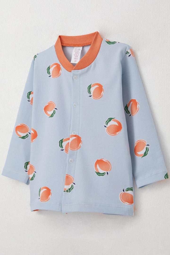 BRE Breeze Baby Girl Pajama Set Fruit Patterned 4 Months Year, Ice Blue - Delano
