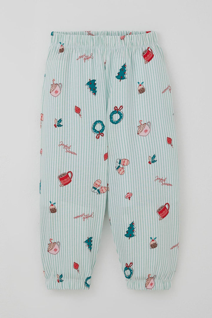 BRE Breeze Girl Baby Pajama Set Cheerful Season Christmas Themed 9 Months-3 Years, Aqua Green - Poltava