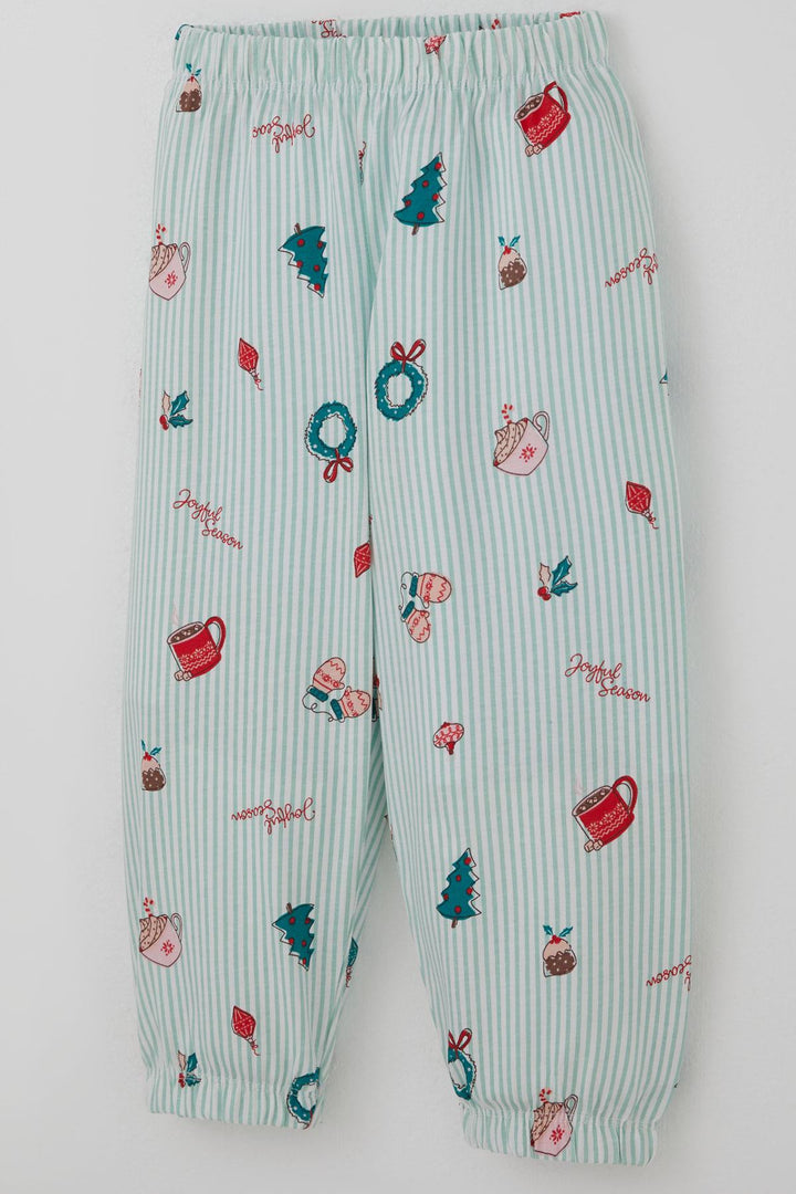 BRE Breeze Girl Baby Pajama Set Cheerful Season Christmas Themed 9 Months-3 Years, Aqua Green - Poltava