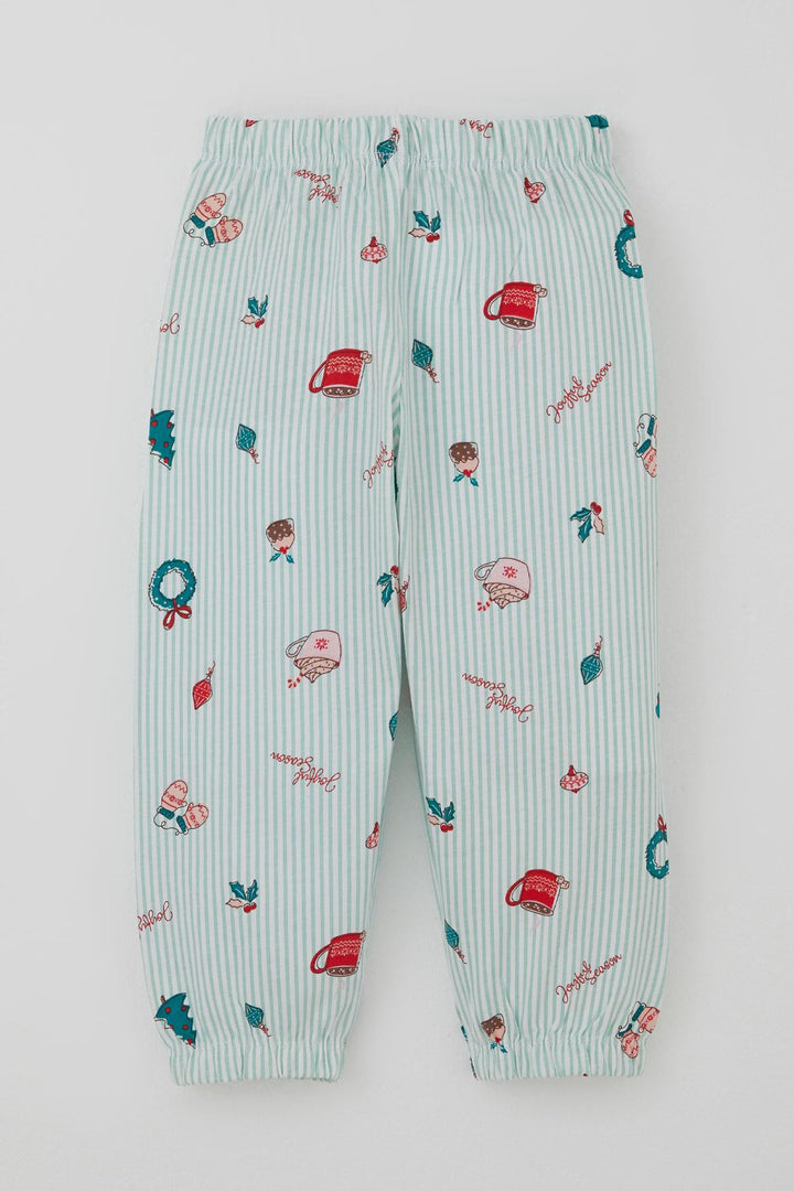 BRE Breeze Girl Baby Pajama Set Cheerful Season Christmas Themed 9 Months-3 Years, Aqua Green - Poltava