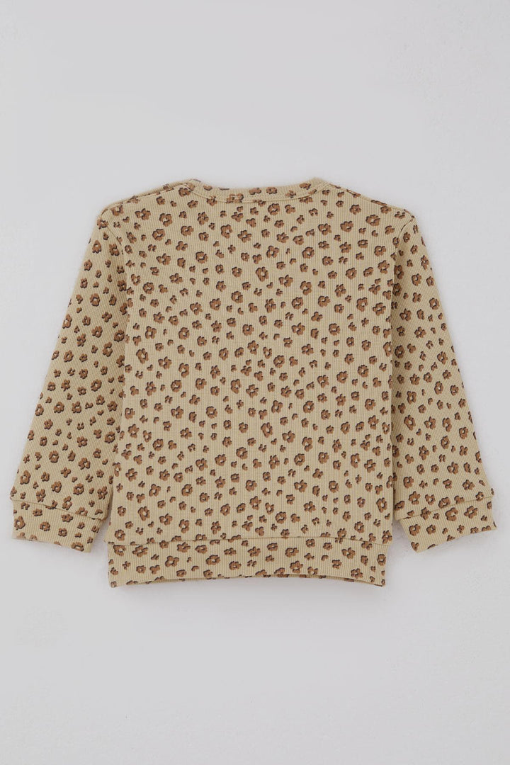 BRE Breeze Kız Bebek Pijama Takımı Omuzdan Patlı Çiçek Desenli 4 Ay Yaş, Bej - Minden