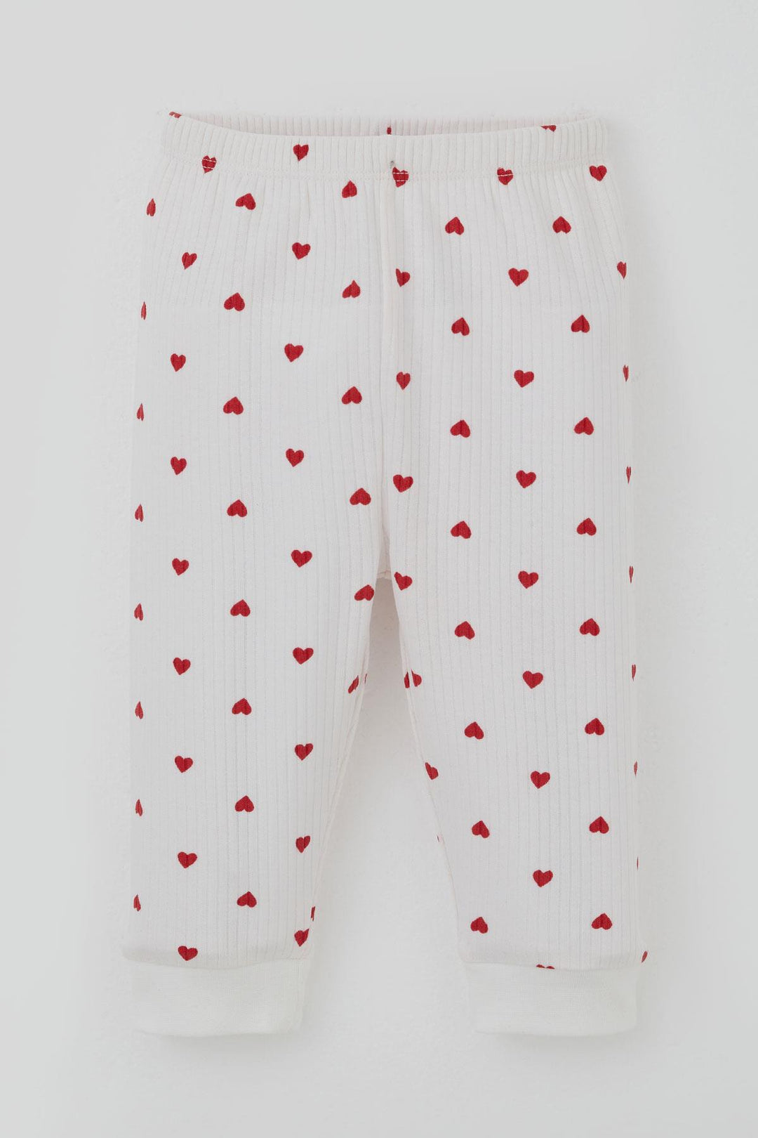BRE Breeze Kız Bebek Pijama Takımı Omuzdan Patlı Kalp Desenli 4 Ay Yaş, Ekru - Herford