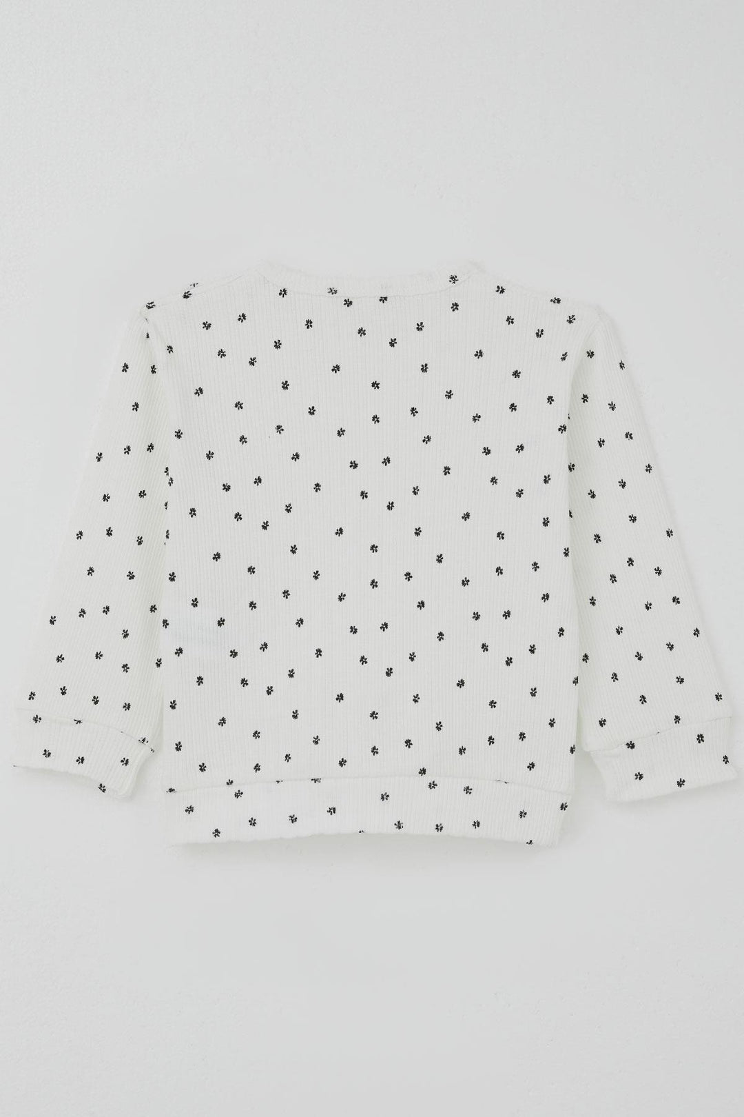 BRE Breeze Kız Bebek Pijama Takımı Omuzdan Patlı Mini Çiçek Desenli 4 Ay Yaş, Beyaz - Rio de Mouro