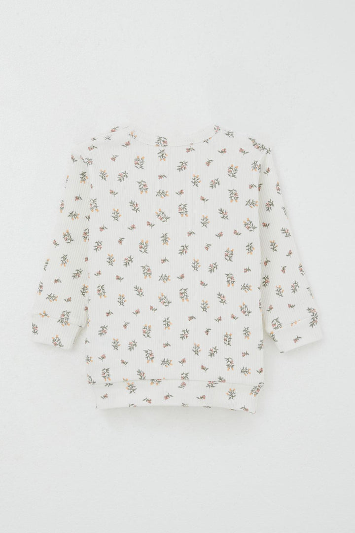 BRE Breeze Baby Girl Pajama Set with Shoulder Button Flower Patterned 4 Months Year, Ecru - Las Rozas de Madrid