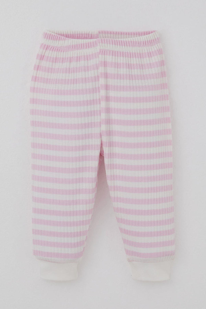 BRE Breeze Kız Bebek Pijama Takımı Omuzdan Patlı Kendinden Desenli 4 Ay Yaş, Pembe - Hilton Head Island