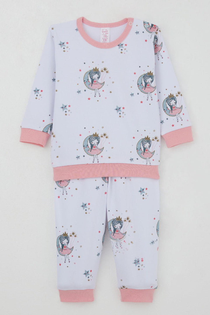 BRE Breeze Baby Girl Tracksuit with Shoulder Snap Dreamy Girl Patterned 4 Months Year, White - Naperville