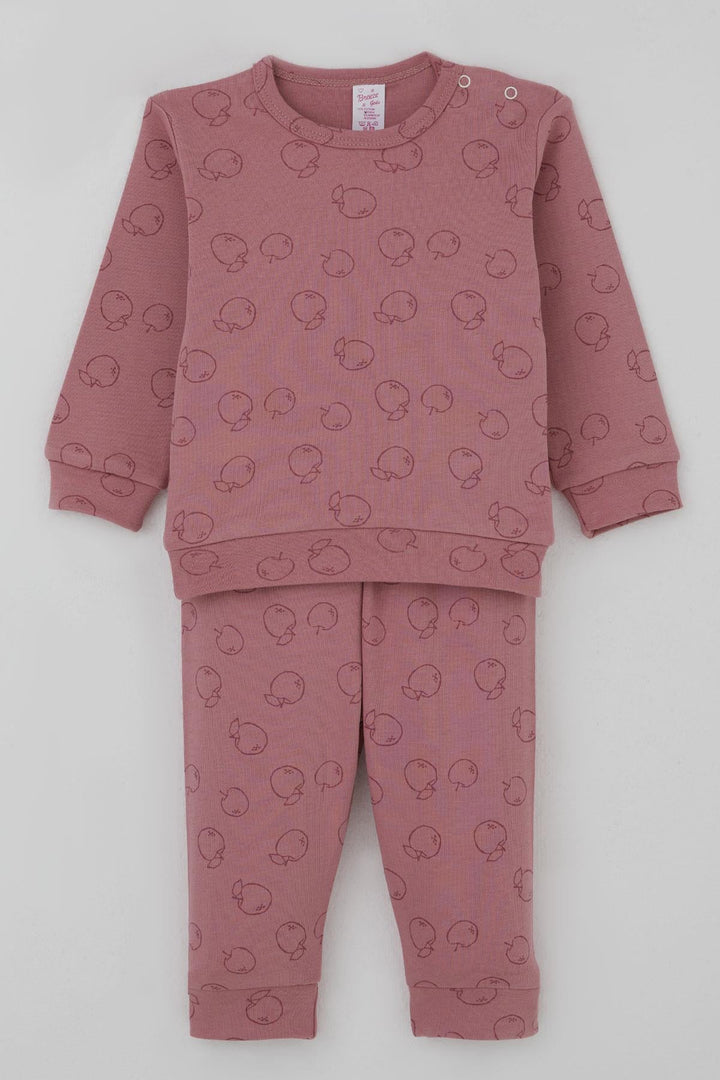 BRE Breeze Kız Bebek Pijama Takımı Omuzdan Patlı Elma Bahçesi 4 Ay Yaş, Gülkurusu - Hanau