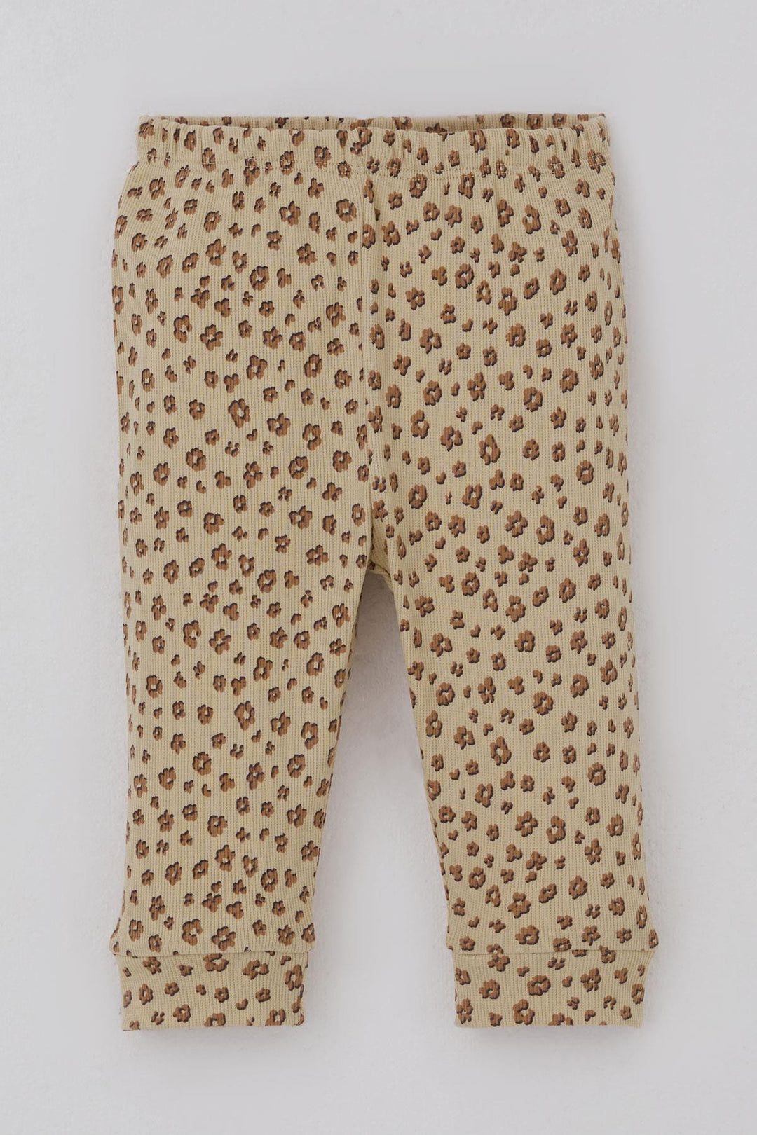 BRE Breeze Kız Bebek Pijama Takımı Omuzdan Patlı Çiçek Desenli 4 Ay Yaş, Bej - Minden