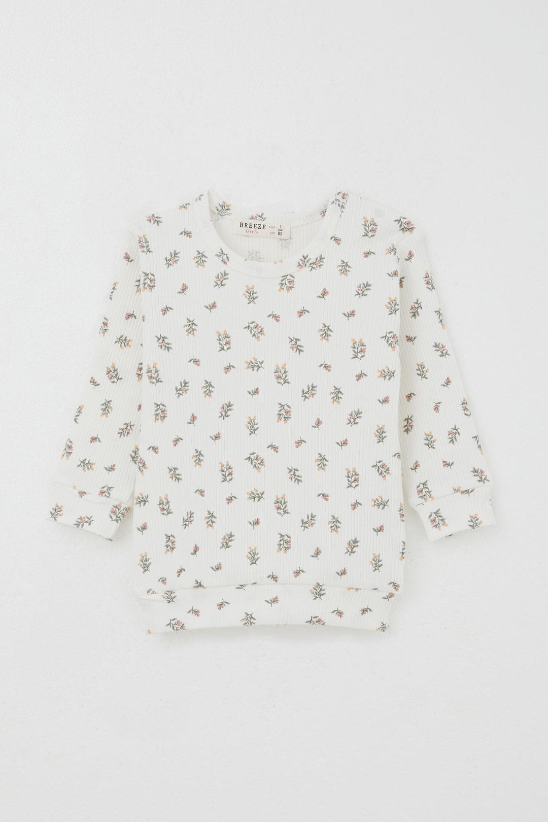 BRE Breeze Baby Girl Pajama Set with Shoulder Button Flower Patterned 4 Months Year, Ecru - Las Rozas de Madrid