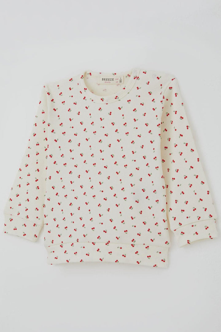 BRE Breeze Kız Bebek Pijama Takımı Omuzdan Patlı Kiraz Desenli 4 Ay Yaş, Krem - Greifswald