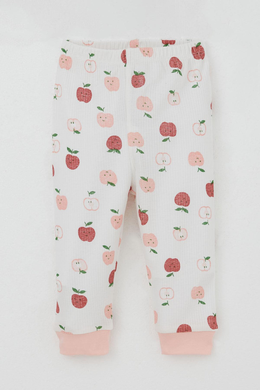 BRE Breeze Baby Girl Pajama Set with Shoulder Snap Cute Tiny Apple Patterned 4 Months Year, Ecru - Haguenau