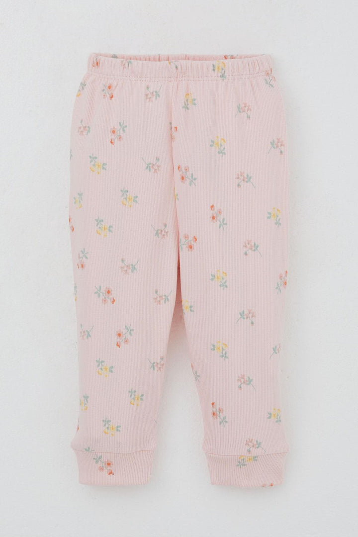 BRE Breeze Baby Girl Pajama Set with Shoulder Button Colorful Flower Patterned 4 Months Year, Pink - San Vicente de Baracaldo