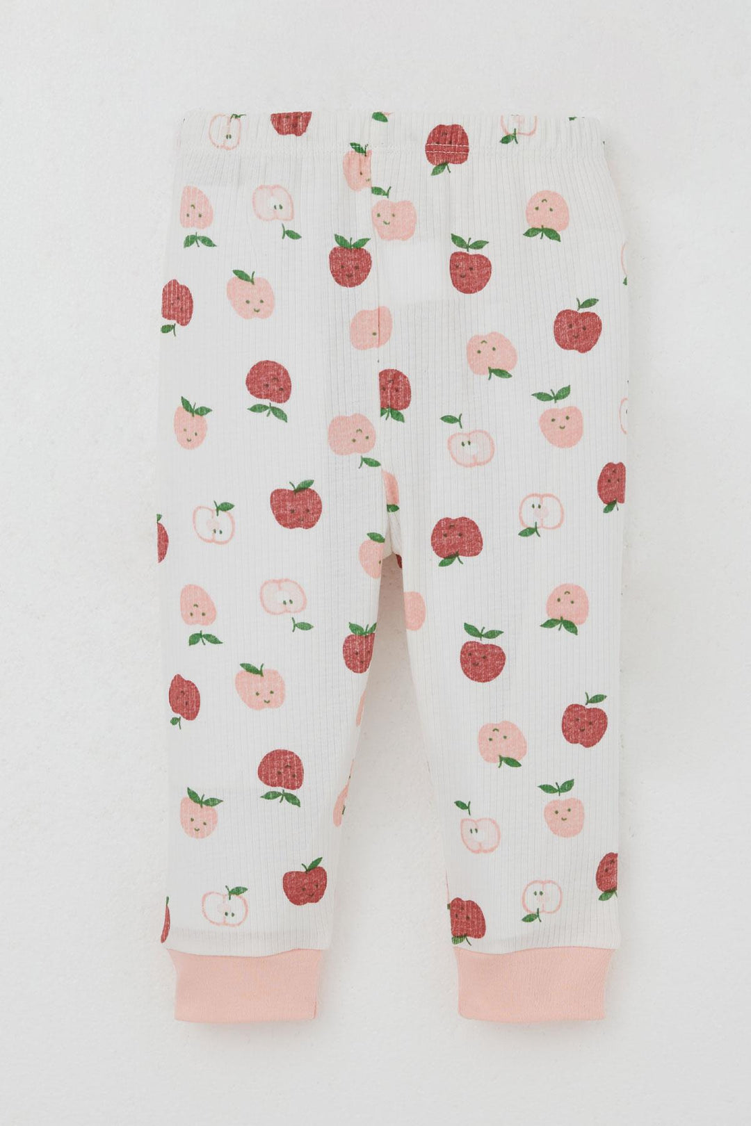 BRE Breeze Baby Girl Pajama Set with Shoulder Snap Cute Tiny Apple Patterned 4 Months Year, Ecru - Haguenau