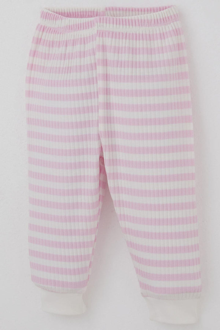 BRE Breeze Kız Bebek Pijama Takımı Omuzdan Patlı Kendinden Desenli 4 Ay Yaş, Pembe - Hilton Head Island