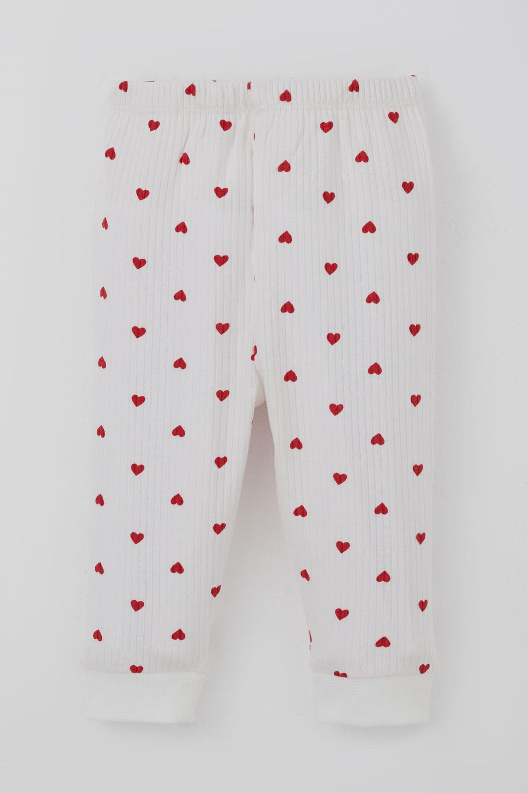 BRE Breeze Kız Bebek Pijama Takımı Omuzdan Patlı Kalp Desenli 4 Ay Yaş, Ekru - Herford